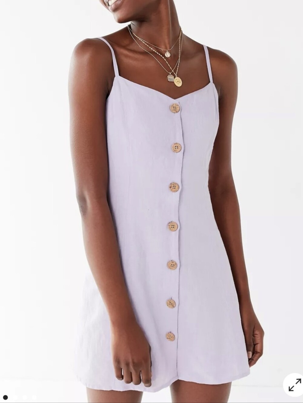 EUC Urban Outfitters UO Button-Down Strappy Back Linen Dress